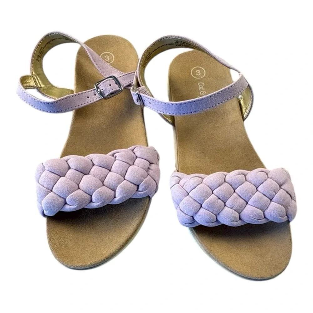 Cat & Jack Girls Lavender Braided Sandals Size‎ 3